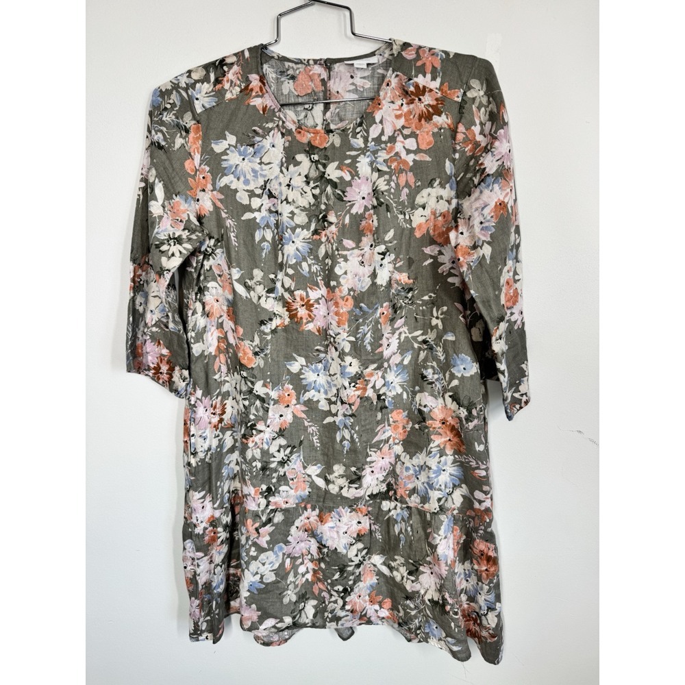 J. Jill Love Linen Women's Caraway‎ Fresh Bloom Floral  Dress Size S Petite